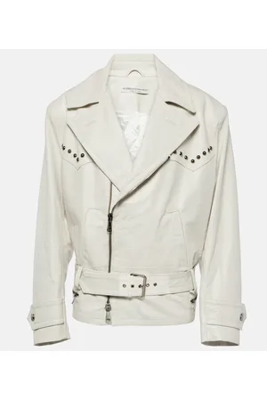 The latest collection of white leather jackets for women