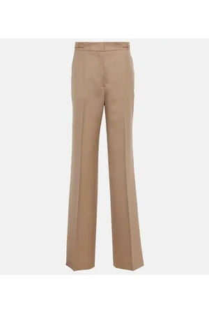 Stouls Cherilyn High-rise Suede Flared Pants In Brown