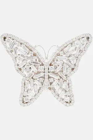 Suzanne Kalan Fireworks Butterfly 18kt white gold ring with diamonds