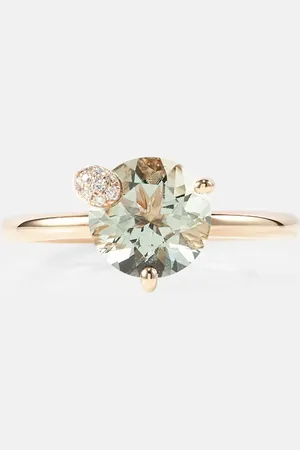BUCHERER FINE JEWELLERY 18kt rose gold ring with prasiolite and diamonds
