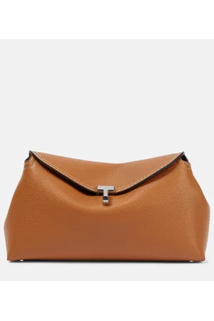 Totême T-Lock leather clutch