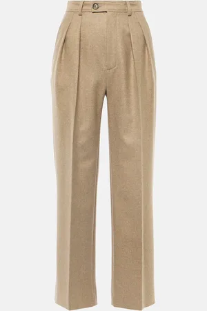 Loro Piana High-rise wool and cashmere suit pants