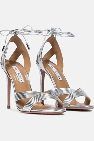 Aquazzura Ari 105 metallic leather sandals
