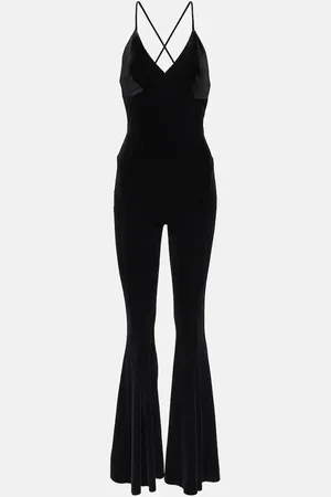 Norma Kamali Velvet flared jumpsuit
