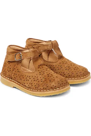 Petit Nord Perforated T-bar suede shoes