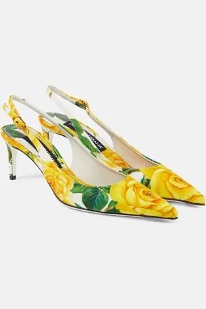 Dolce & Gabbana Floral canvas slingback pumps