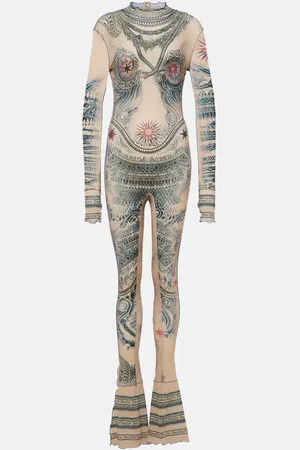 Jean Paul Gaultier Tattoo Collection mesh jumpsuit