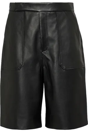 Khaite Theresa high-rise leather shorts