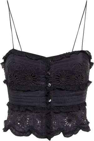 Isabel Marant Delphine lace-trimmed cotton and silk camisole