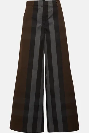 Burberry Checked wide-leg canvas pants