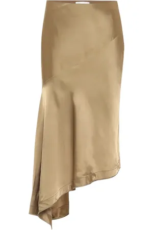 Helmut Lang High-rise satin midi skirt