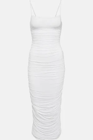 WARDROBE.NYC Ruched jersey slip dress