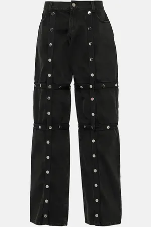 The Attico Studded convertible low-rise straight jeans