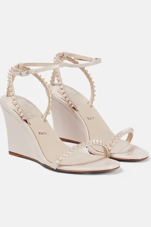 Christian Louboutin Embellished patent leather wedge sandals