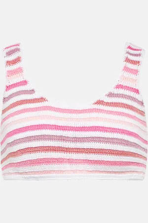 ANNA KOSTUROVA Striped crochet crop top