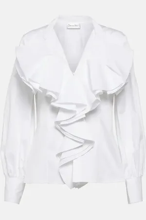 Oscar de la Renta Ruffled cotton shirt