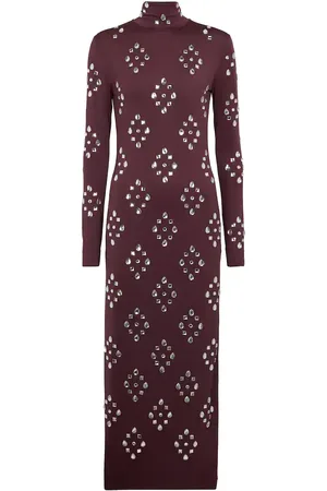 DRIES VAN NOTEN Crystal-embellished jersey maxi dress