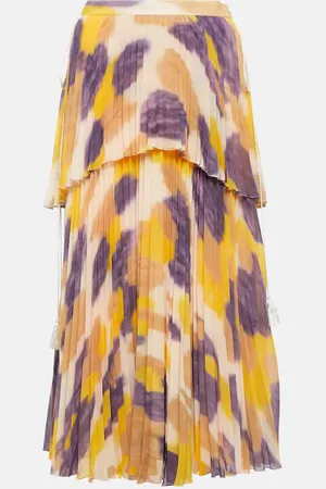Altuzarra Aetna printed pleated midi skirt