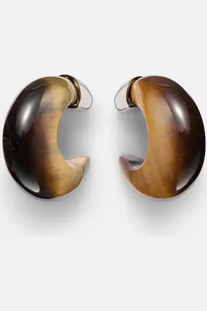 Sophie Buhai Donut sterling silver hoop earrings with tigerâs eye