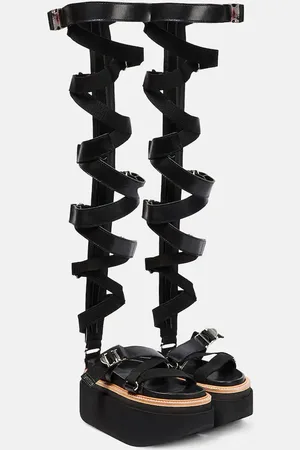 SACAI Lace-up leather sandals
