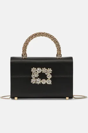 Roger Vivier RV Bouquet Mini satin clutch