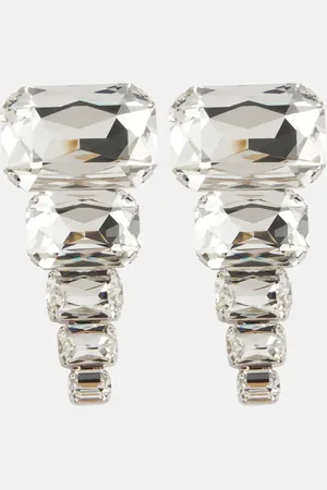 Balmain XL crystal pendant earrings