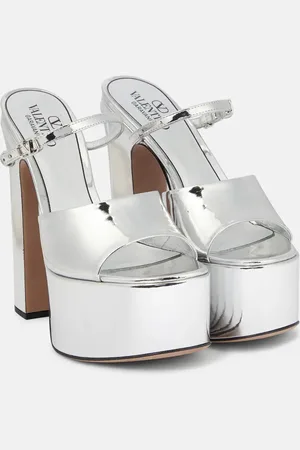 VALENTINO GARAVANI Tan-Go 155 patent leather platform mules