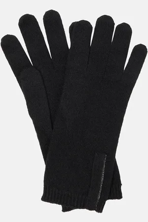 Brunello Cucinelli Embellished cashmere knit gloves
