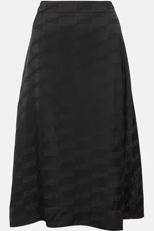 Balenciaga Flocked midi skirt