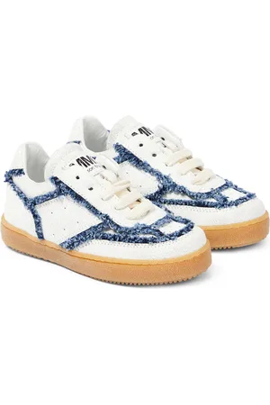 Maison Margiela Leather denim-trimmed sneakers