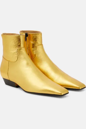 Khaite Marfa metallic leather ankle boots