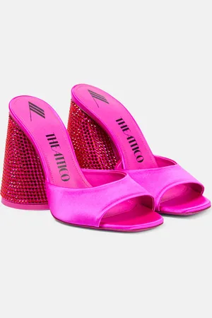 The Attico Luz embellished satin mules