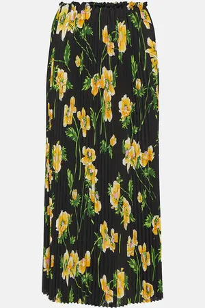 Balenciaga PlissÃ© floral midi skirt