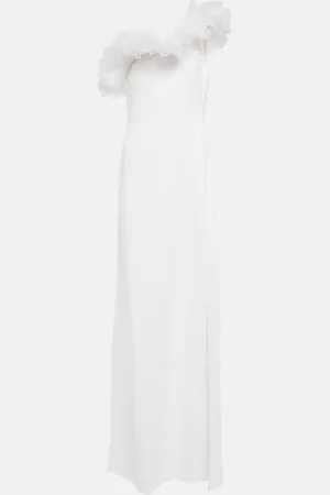 Giambattista Valli Tulle-trimmed asymmetric gown