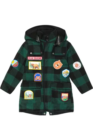 Stella McCartney Checked hooded coat