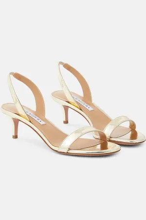 Aquazzura So Nude 50 mirrored leather sandals