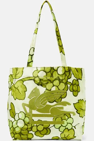 Etro Pegaso leather-trimmed tote bag