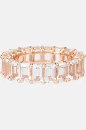 Shay 18kt rose gold eternity ring with topaz