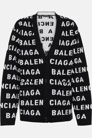Balenciaga Logo jacquard wool-blend cardigan