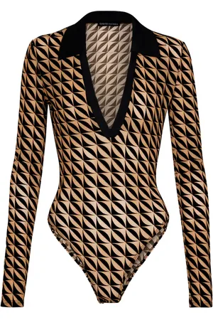 DAVID KOMA Jacquard mesh bodysuit