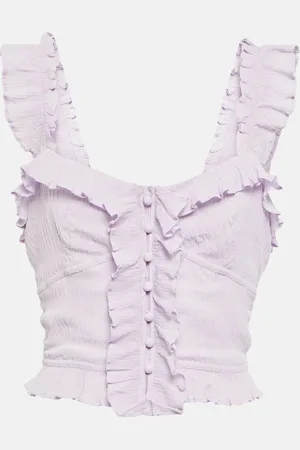 Isabel Marant Gimsy ruffle-trimmed crÃªpe crop top