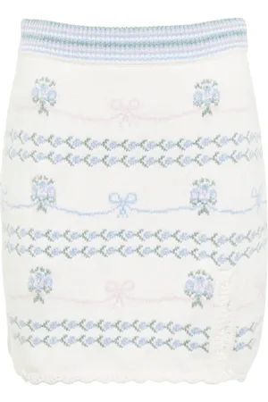 LOVESHACKFANCY Pawley cotton and wool-blend miniskirt