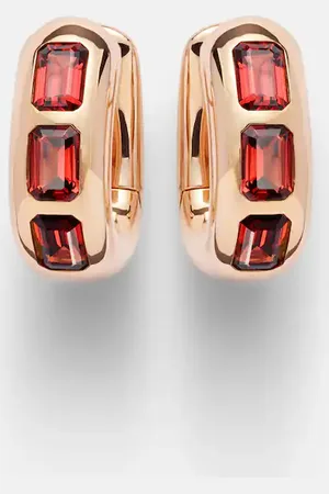 Pomellato Iconica 18kt rose gold earrings with pyrope garnets