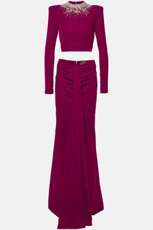 Miss Sohee Gemma embellished crop top and maxi skirt set