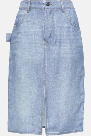 Bottega Veneta Denim-effect printed midi skirt
