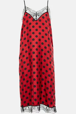 Ami Polka-dot silk midi dress