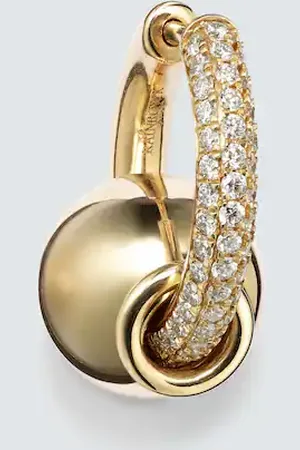 Rainbow K Piercing 14kt single earring with diamonds