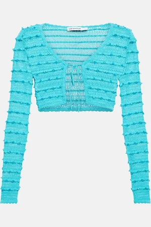 Self-Portrait Embellished striped knit cardigan