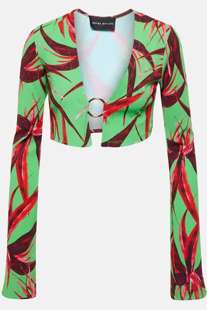 Louisa Ballou Printed cropped cardigan