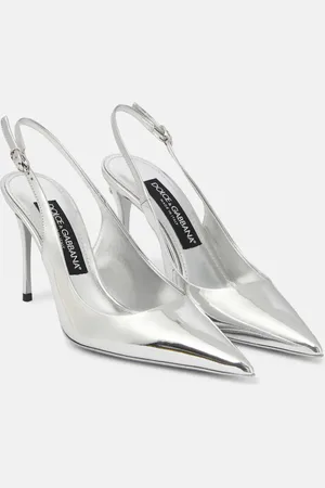 Dolce & Gabbana Lollo mirrored leather slingback pumps